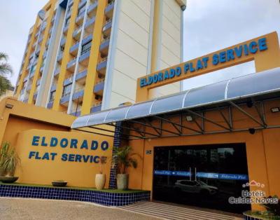 Apartamento no Eldorado Flat Service com Piscinas Termais no Centro de Caldas Novas